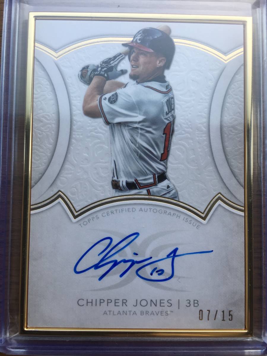 topps 2018 definitive auto 直筆サインカード chipper jones /15
