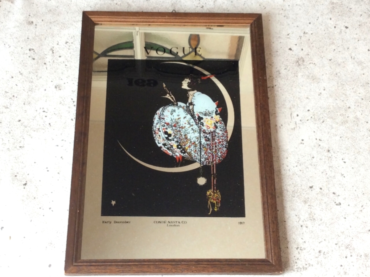 VOGUE ヴォーグ 壁掛けミラー 希少 レトロ雑貨 1917 DECEMBER Yahoo 