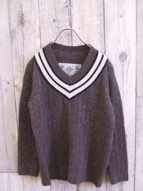 8-0803T◎R&D.M.Co-/カシミヤクリケットセーター/ニット