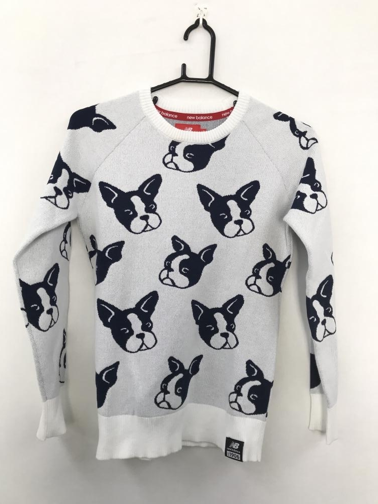  new balance ニューバランス セーター 白 紺 犬柄 0 レディース ゴルフ U(セーター)｜売買されたオークション情報、yahooの商品情報をアーカイブ公開 - オークファン セーター