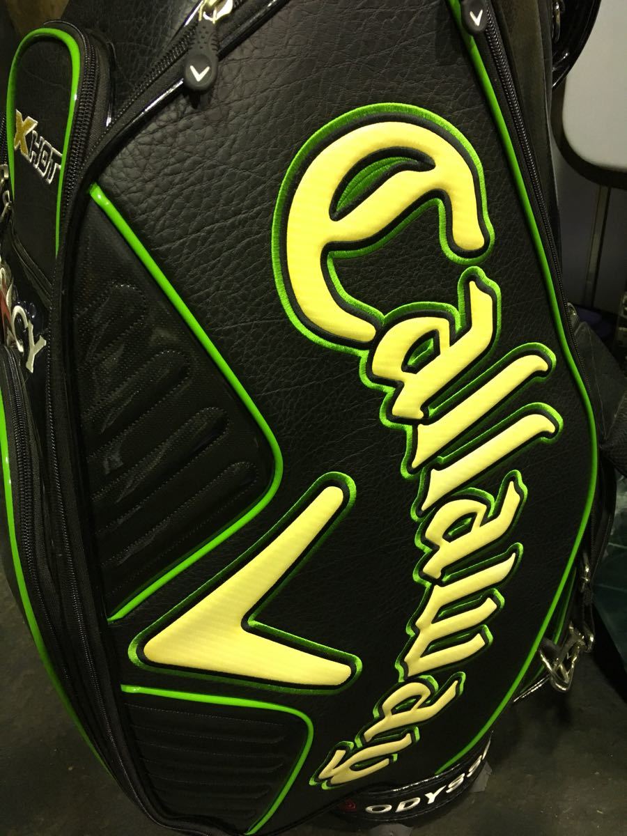 Callaway XHOT キャディバッグ 黒/緑 ☆状態良好☆ゴルフバッグ キャディバッグ Callaway V キャロウェイV