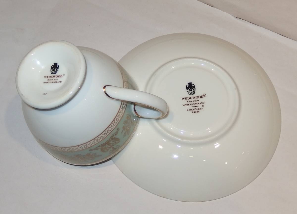 WEDGWOOD COLUMBIA SAGE GREEN ティーカップ & ソーサー 6客セット 