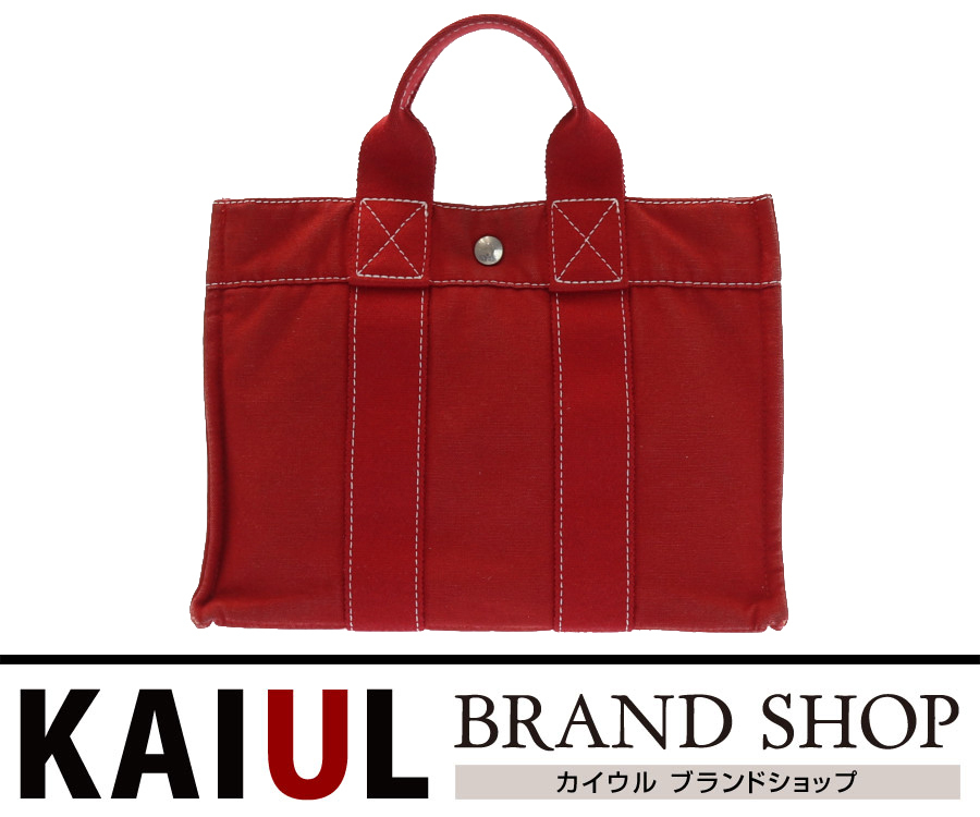 新品，人気セール エルメス トートバッグ ドーヴィル トートPM コットン キャンバス レッド 赤 Bランク(フールトゥ)｜売買されたオークション情報、yahooの商品情報をアーカイブ公開 - オークファン かばん、バッグ