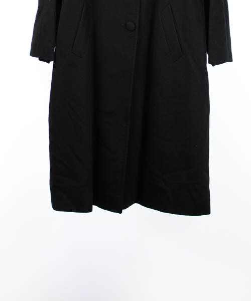 ハナエモリ HANAE MORI コート ステンカラー カシミヤ ロング 黒 6 