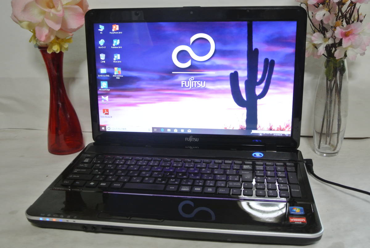 最新Windows 10 美品 FUJITSU AH40/D メモリ4G/640GB Office2013/無線 