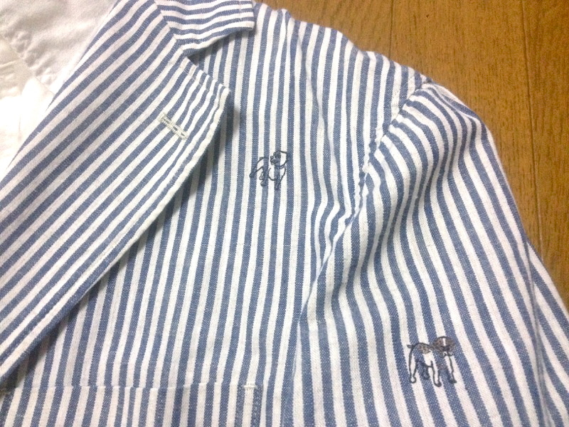 【新作，2025】 動物刺繍 Papas+ ストライプ サマージャケット 綿/麻混紡 M ブルー ロゴ パパスプラス(パパス)｜売買されたオークション情報、yahooの商品情報をアーカイブ公開 - オークファン パパス