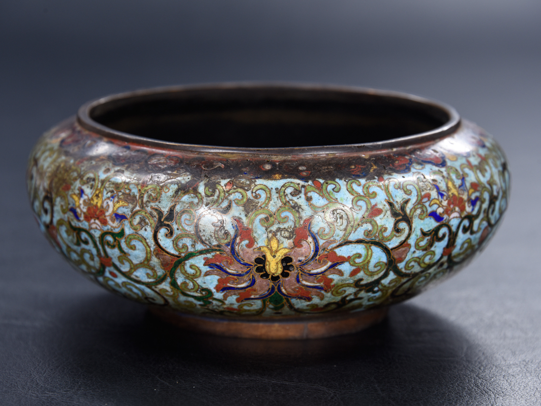 【未使用 美品】「母」 唐銅製 紫朱銅 蕪花器 宗勝造 池坊 華道 （220Ｂ） 雪】旧家蔵出品 佐渡銅器 名工 本間琢斉造 斑紫銅 蟹蓋牡丹 建水