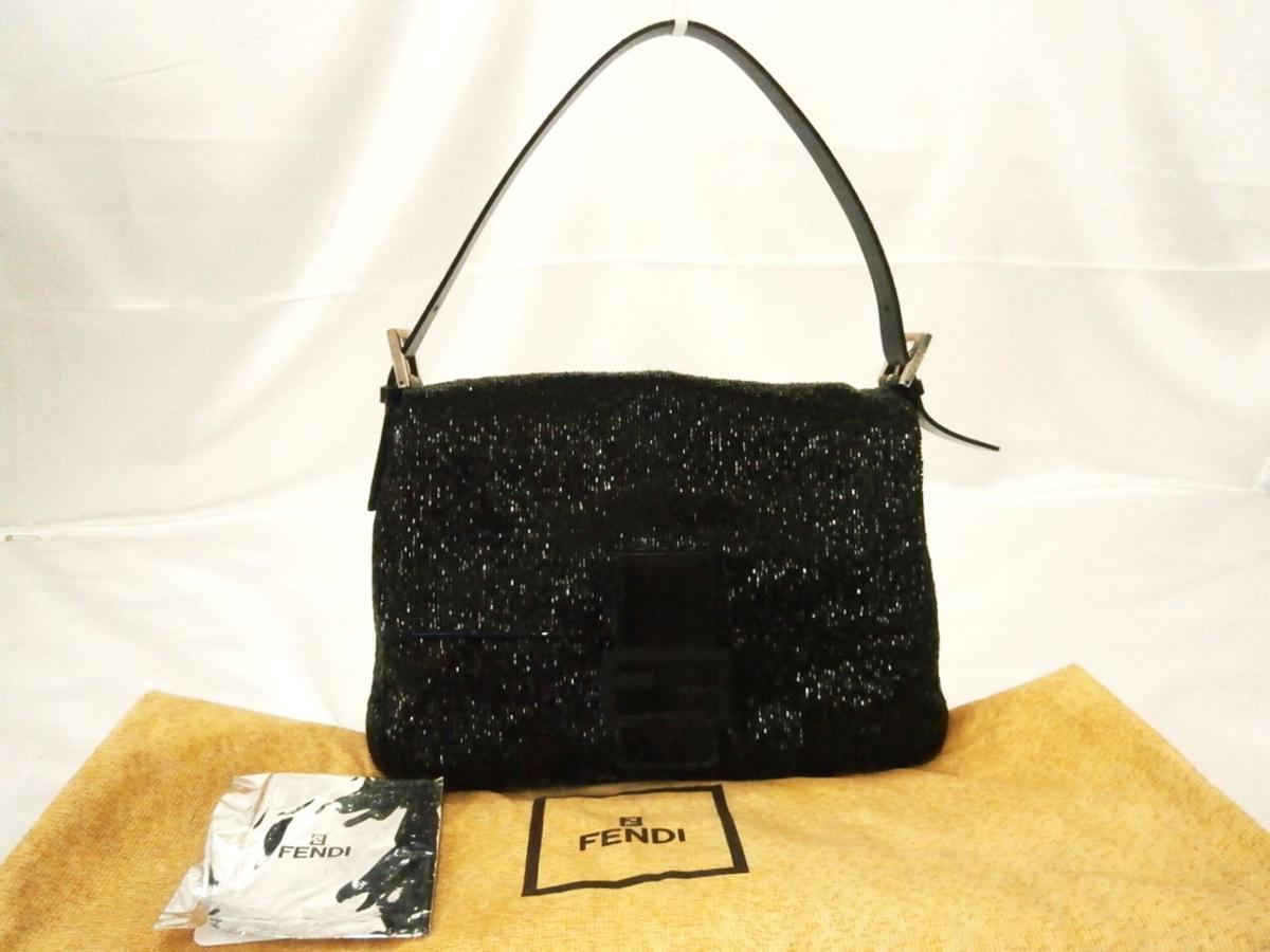【限定SALE，お買い得】 Fendi フェンディ マンマバケット ハンドバック 黒&times;メタリックブルー ビーズ J449(ハンドバッグ)｜売買されたオークション情報、yahooの商品情報をアーカイブ公開 - オークファン かばん、バッグ