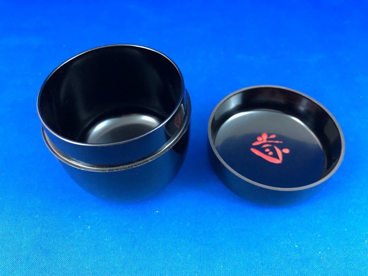 ◇茶道具◇道場宗廣作 黒中棗/薄茶器◇花押 共箱