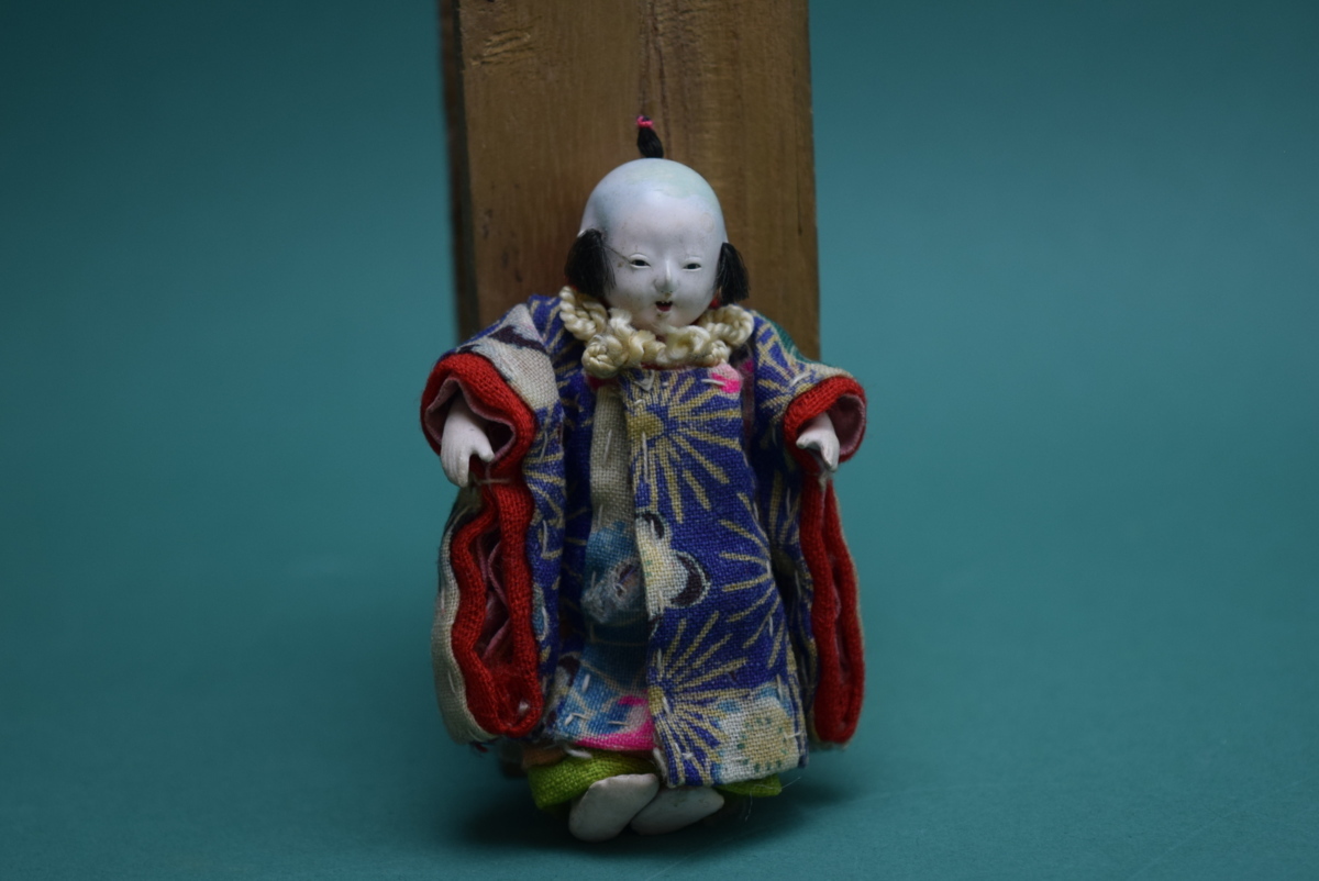 三つ折男子市松人形 浅原革世氏旧蔵品 幕末から明治 市松人形 - 江戸 