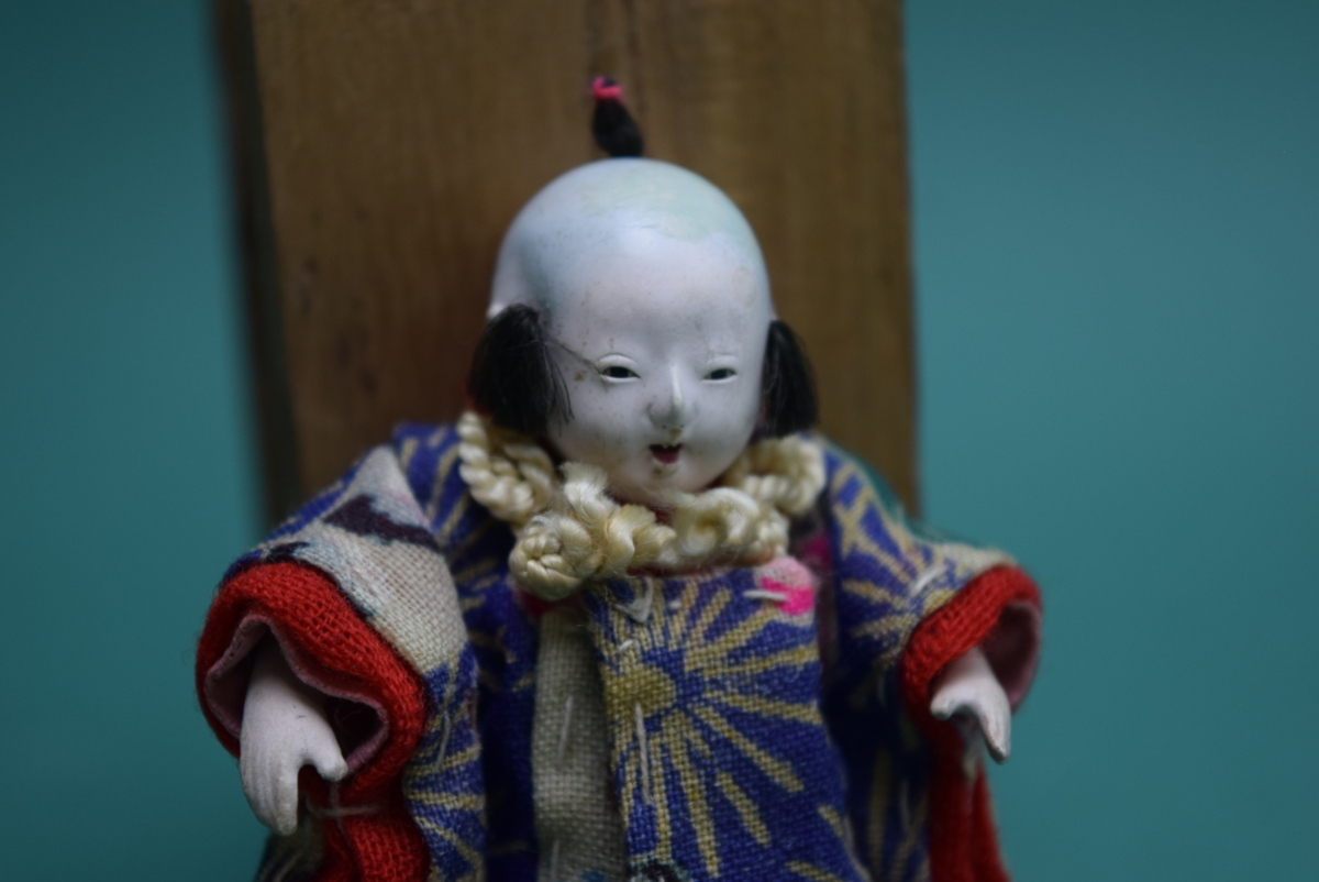 三つ折男子市松人形 浅原革世氏旧蔵品 幕末から明治 市松人形 - 江戸 