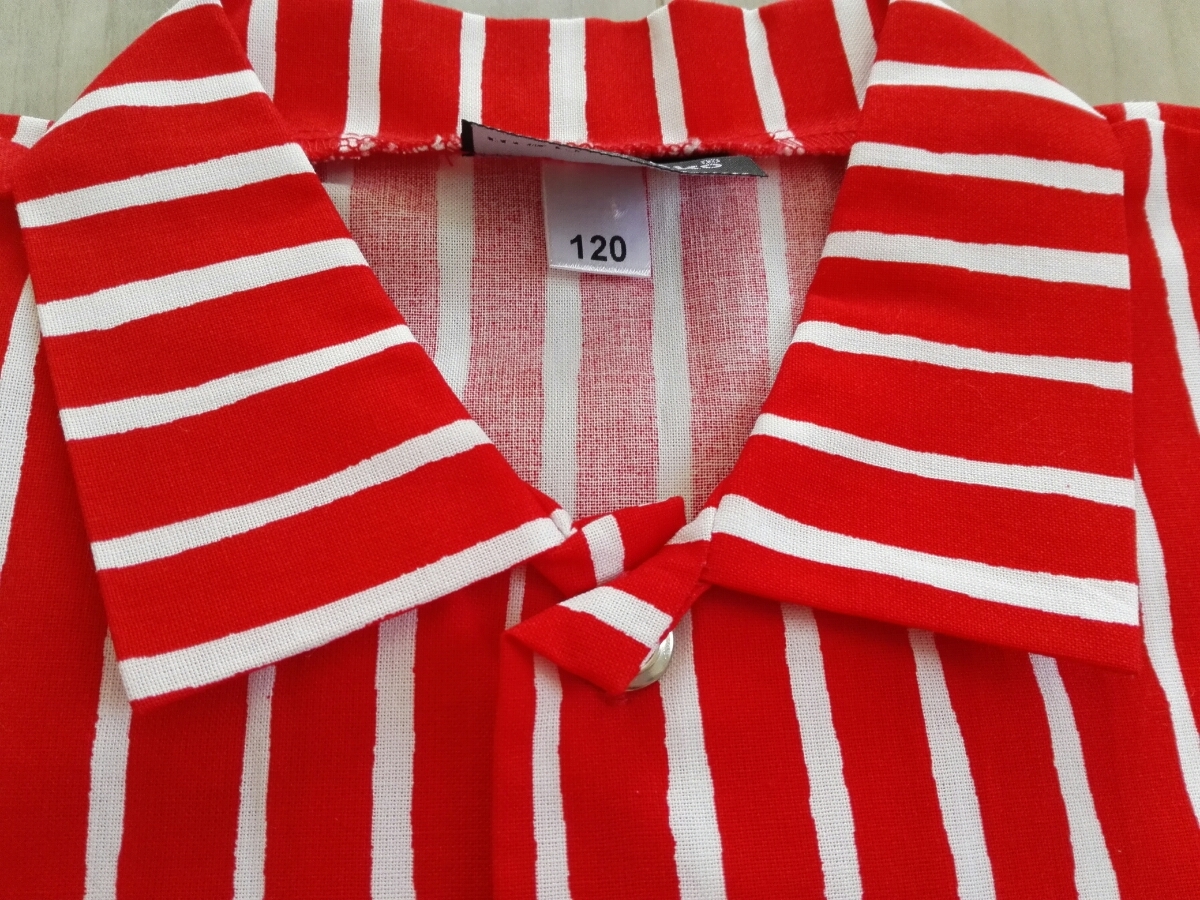 シャツ marimekko Pojanpaita 104−110 新品マリメッコ スウェット マリメッコ キッズ 120 シャツ PIKKU POJANPAITA ストライプ ピッコロ タグなし未使用② ルック正規品