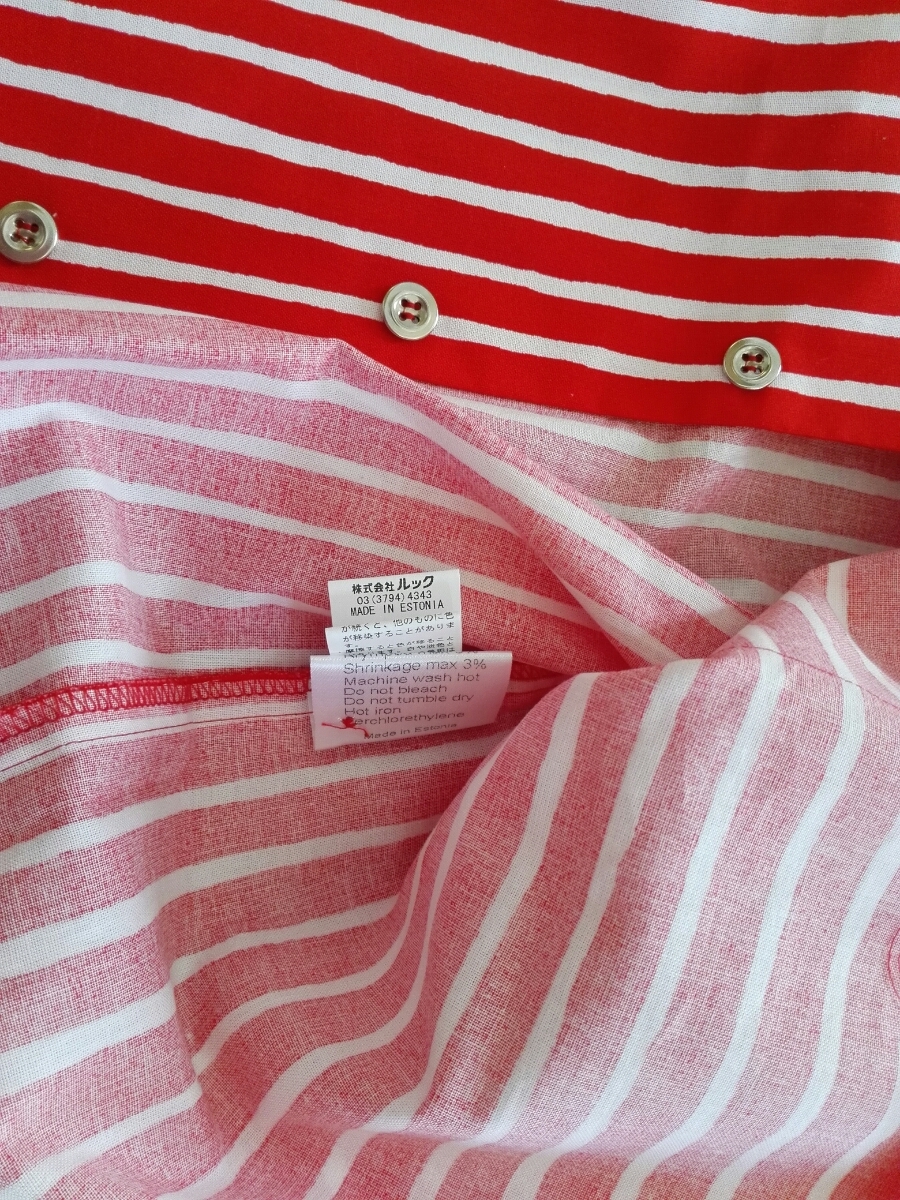 シャツ marimekko Pojanpaita 104−110 新品マリメッコ スウェット マリメッコ キッズ 120 シャツ PIKKU POJANPAITA ストライプ ピッコロ タグなし未使用② ルック正規品