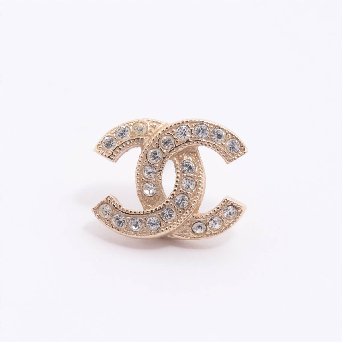 シャネル CHANEL ココマーク ラインストーン ピアス F17V シャンパン