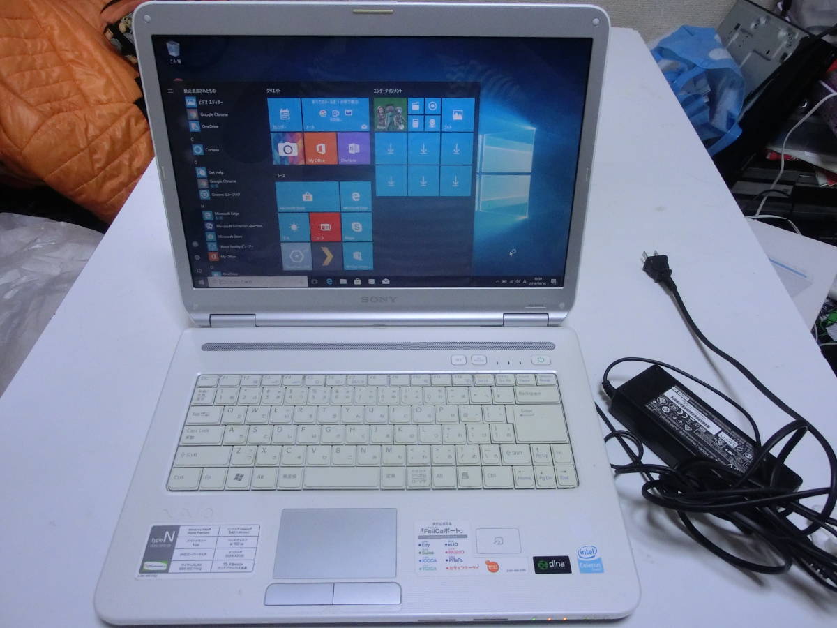 SONY製 VAIO VGN-NR51B 白 Sony☆VGN-NR51B Celeron 1G 160G Win7