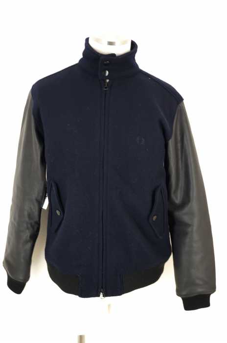 爆買い，人気SALE フレッドペリー 17AW Texture Mix Harrington Jacket メンズ スタジャン XS コットン &times; ウール &times; ナイロン &times; ポリエステル &times; ポリウレ(その他)｜売買されたオークション情報、yahooの商品 その他