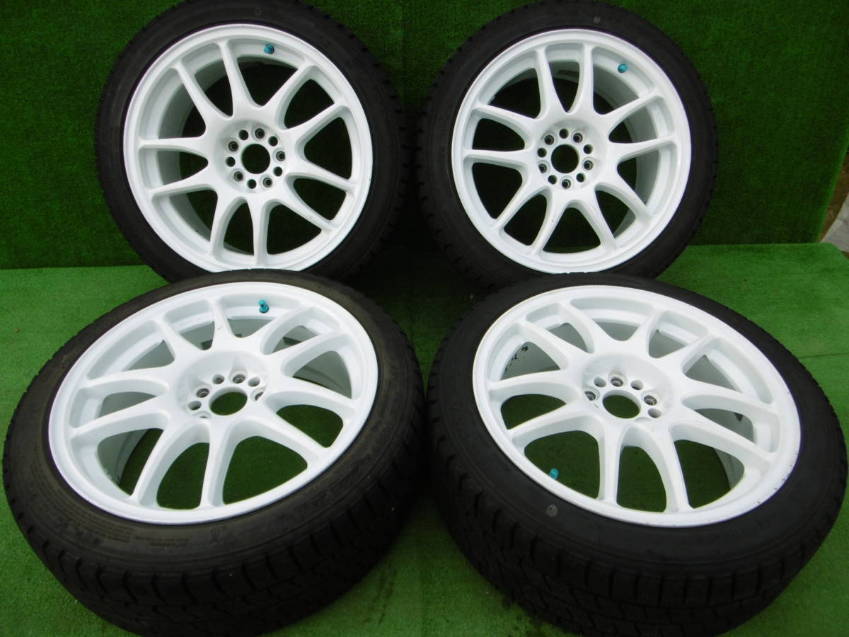 極上冬用SET!!WORK エモーション CR kai 白 215/45R17 30/50 プリウス 