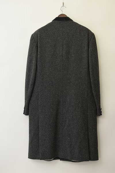 3N4291 美品 GIANNI VERSACE メデューサボタン ベロアカラー ツイード