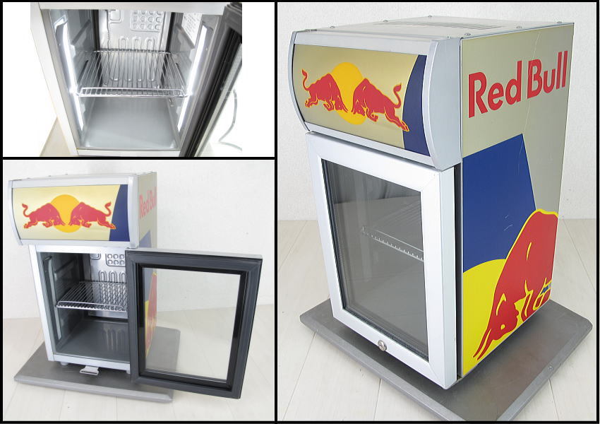 ア*ア様 Red Bull コンパクト冷蔵庫 2段棚付き □小型冷蔵庫□RED BULL/レッドブル□鍵なし□ Red レッドブル Bull