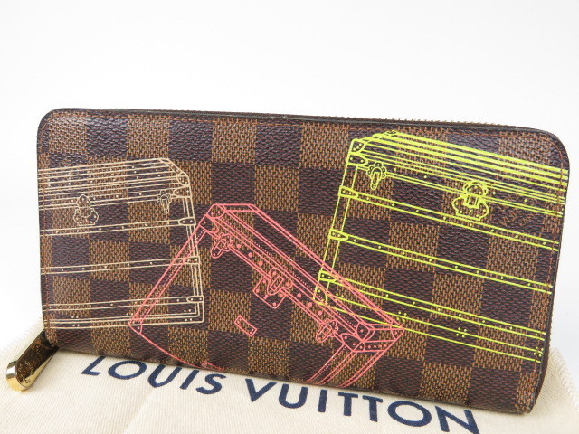 11601★1円スタート★本物★ヴィトン★LOUIS VUITTON★新同★クリスマスアニメーション★14年製★ジッピー★ラウンド長財布★ダミエ★