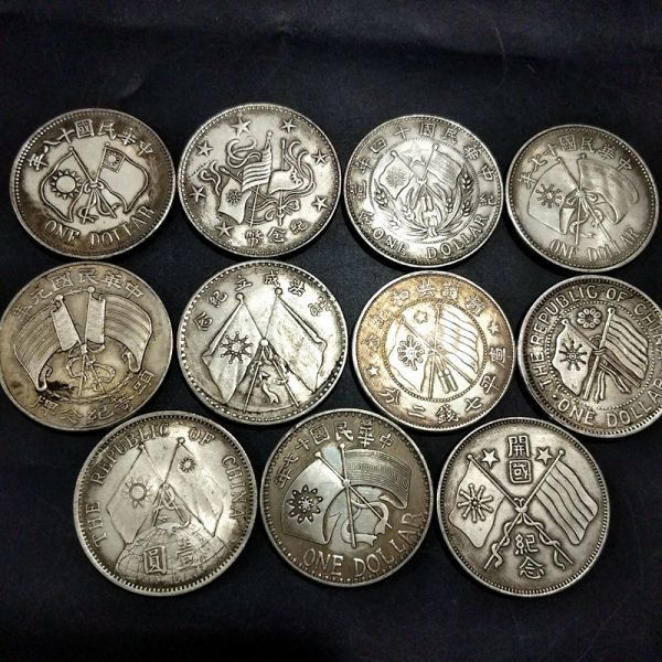 中華民国 直径約46mm重 希少！中国古銭天啓通宝背十一両大型銭 -「中華