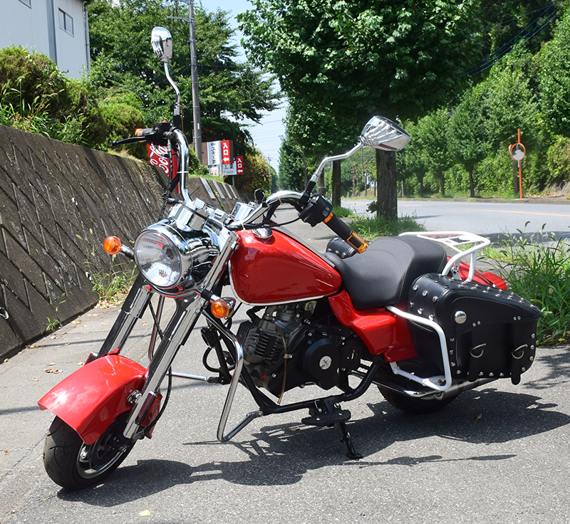 【激安大特価，高品質】 格安スタート チョッパーバイク クラシックバイク 訳あり 50cc ミニバイク ジャンク 公道走行可 アメリカンバイク クルーザー 赤(車体)｜売買されたオークション情報、yahooの商品情報をアー 車体