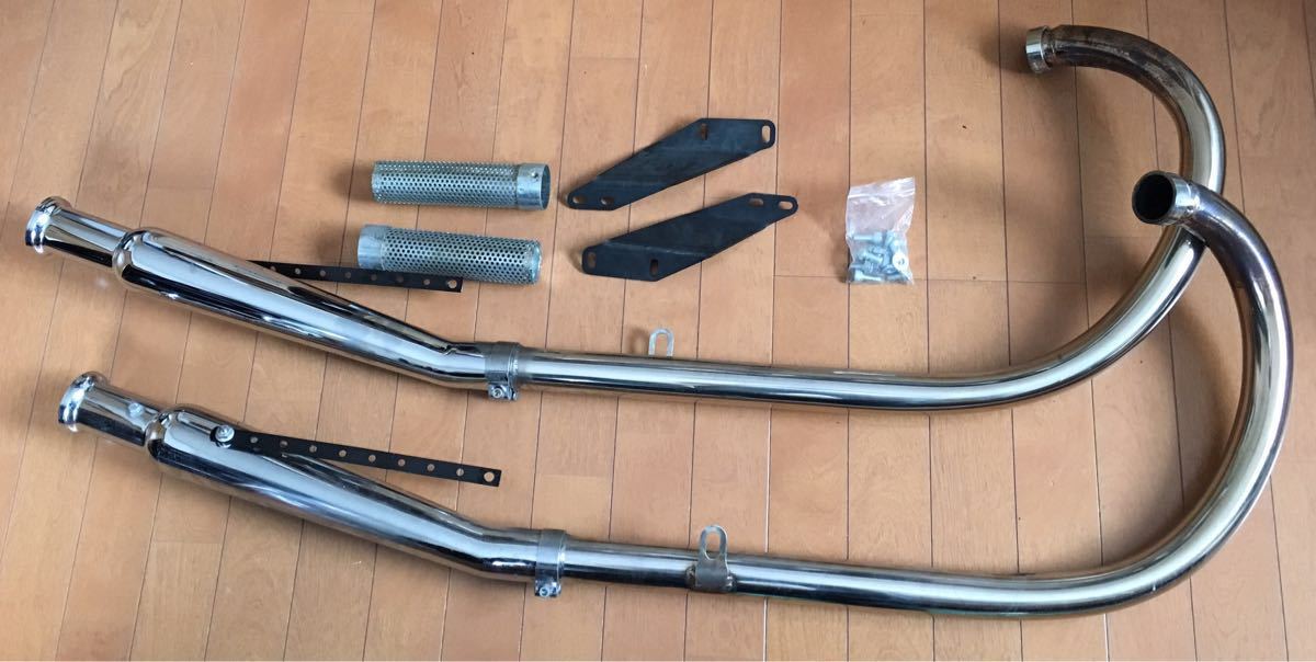 カワサキ W650 W400用モーターロック トランペットマフラーアップ MR