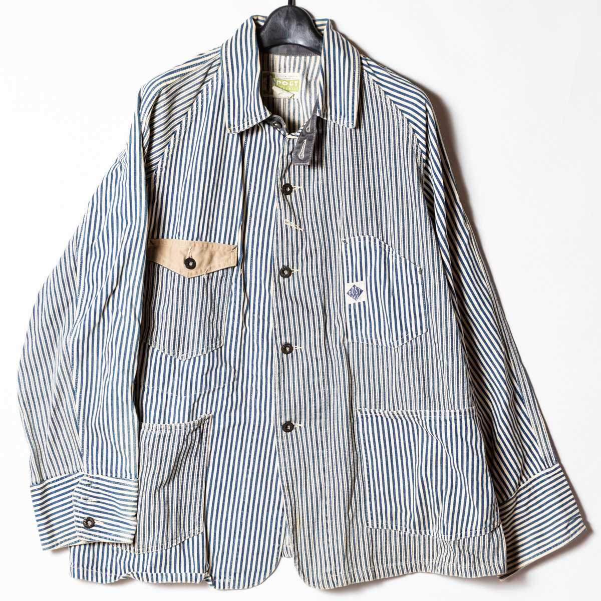 SALE，定番 ポストオーバーオールズ カバーオール ヒッコリーストライプ クレイジーパターン 初期型(ポストオーバーオールズ)｜売買されたオークション情報、yahooの商品情報をアーカイブ公開 - オー ポストオーバーオールズ