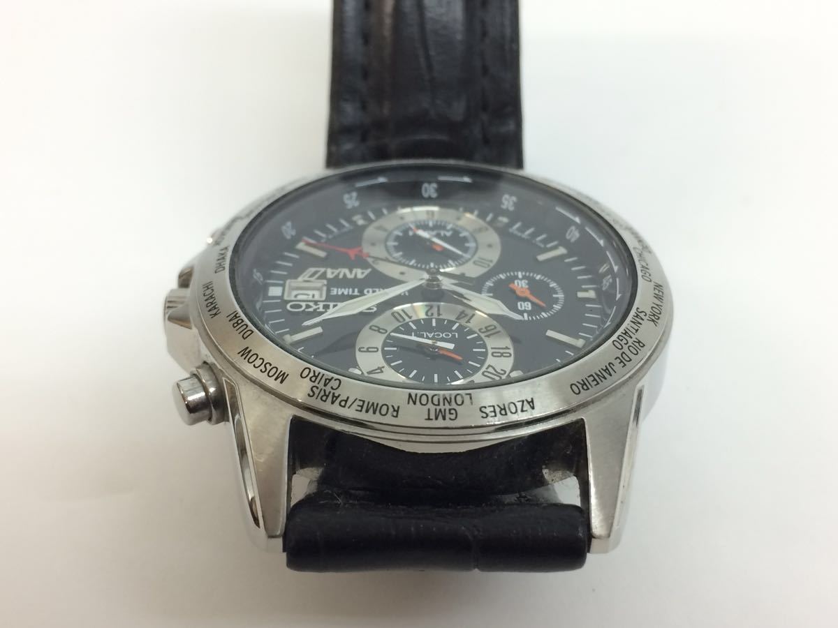 腕時計 SEIKO (セイコー) ANA コラボ WORLD TIME ワールドタイム 5T82 