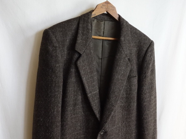 90s Y's for men ツイード ネップ コート ウール Y's for men かすり柄 ウールジャケット S】ツイード ネップ ワイズ