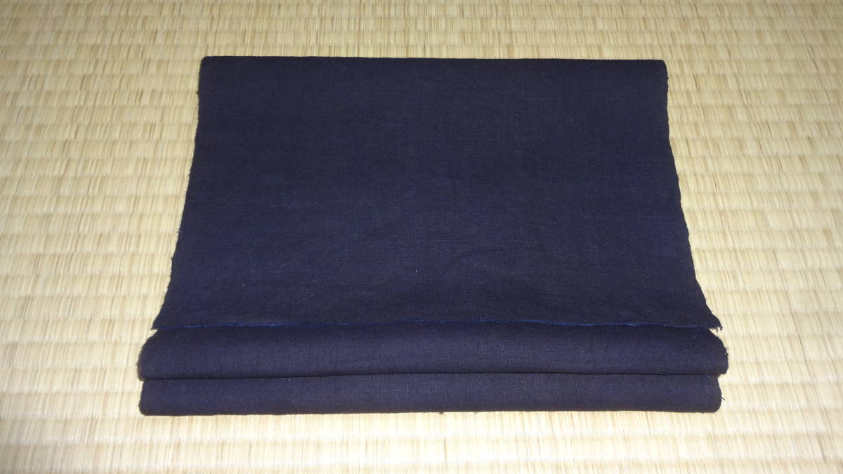 昔古布】 ※無傷で 超美品の 藍染手織木綿 無地1幅 (長