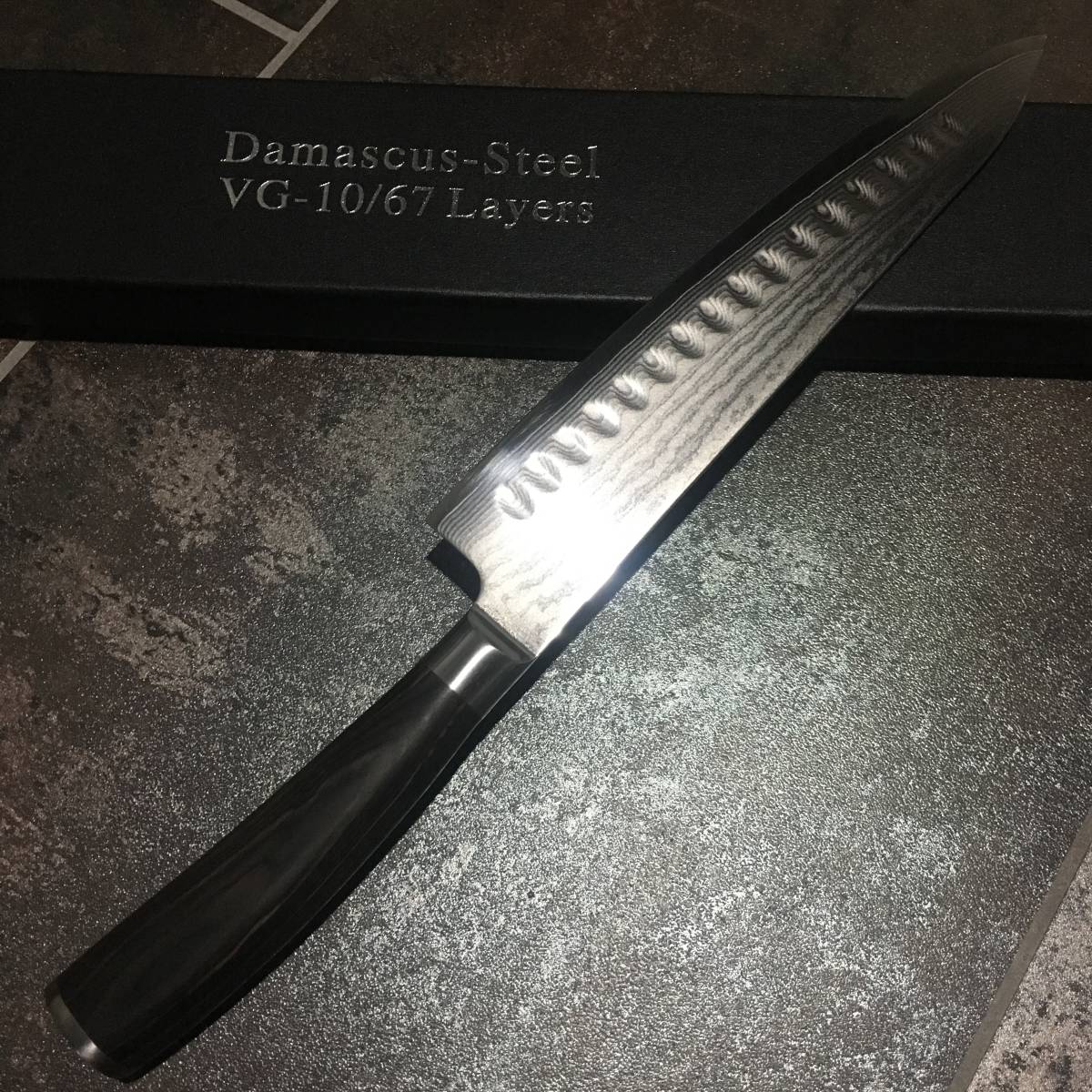 キッチン・食器 シェフナイフ 刃渡210mm VG10合金 木柄 ダマスカス鋼