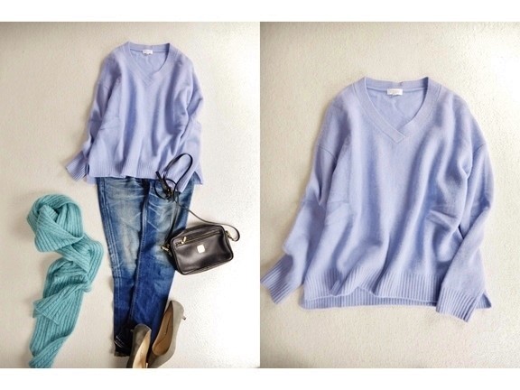 マッキントッシュフィロソフィー MACKINTOSH PHILOSOPHY カシミヤブレンドラムウール上質Ｖネックニット♪