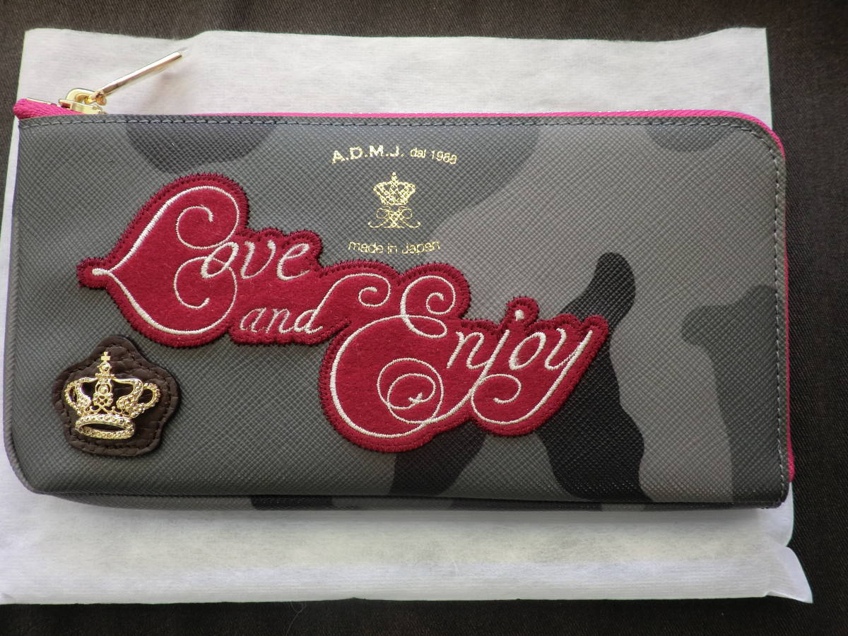 ADMJ 未使用品♪ ADMJ 迷彩 L字ファスナー 長財布 エーディー 