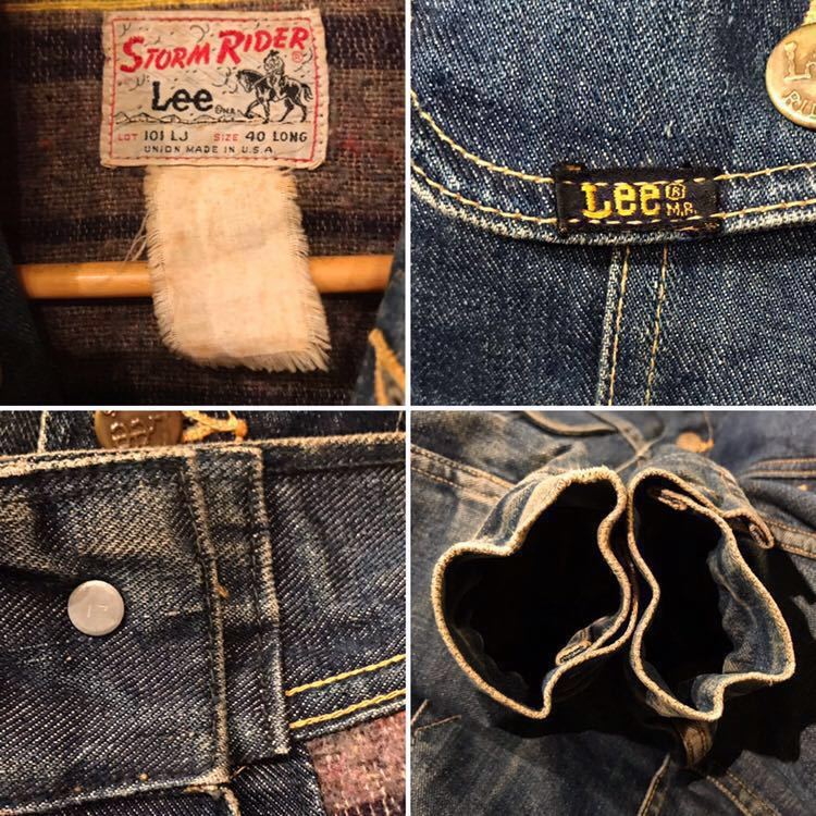 60s USA vintage Lee STORM RIDER 101-LJ 40 LONG ストームライダー