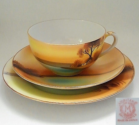 オールドノリタケ オールドノリタケ銘品!! 金盛上藍帯イギリス 有名