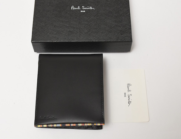 未使用美品】 Paul Smith ポールスミス レザー 二つ折り財布 ブラック