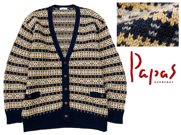 【限定SALE】 定価￥39 800 パパス Papas フェアアイル柄 本革レザーボタン 肉厚ウールニットカーディガン/L XL程度(パパス)｜売買されたオークション情報、yahooの商品情報をアーカイブ公開 - オークファン パパス