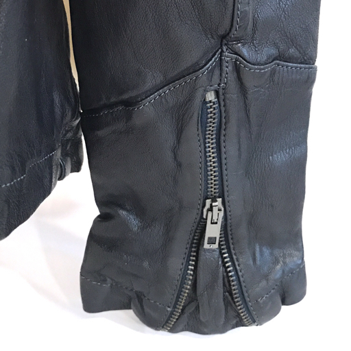 アンシュシュ 46 レザージャケット ブラック系 メンズ アウター レザージャケット | Leather 送料無料 （BLACK
