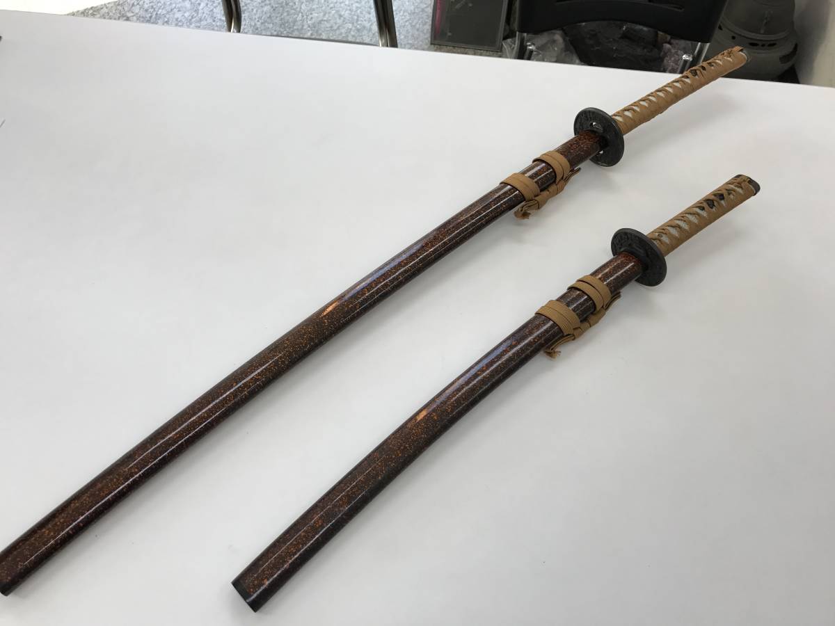 模造刀 居合刀 脇差 黒 セット 脇差（日本刀短刀 模造刀大小 居合刀