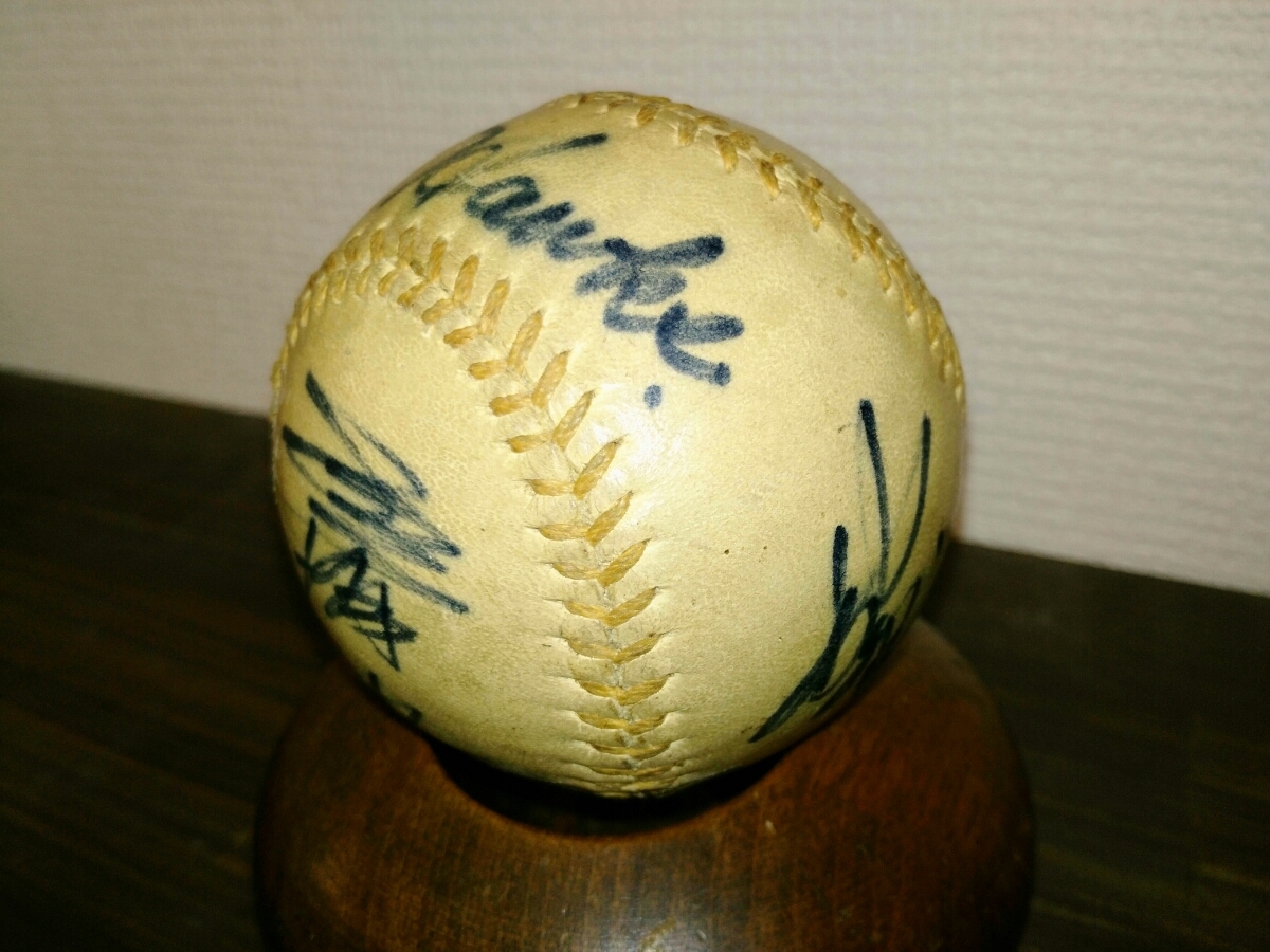 1973年南海ホークス 直筆サインボール 藤原・広瀬・野村・山内・門田 限定50 南海ホークス 野村克也 広瀬叔功 Wネーム 直筆サイン ボール 1976.51