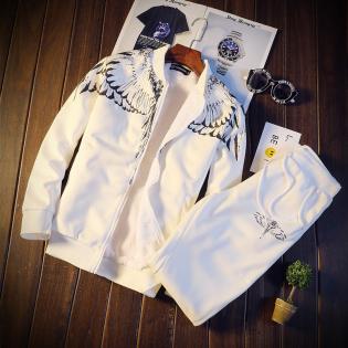 新品 メンズ ジャージ セットアップ 裏起毛 裏ボア 上下セット トレーナー 厚手 アウター 部屋着 カジュアル 大きいサイズ有 白L