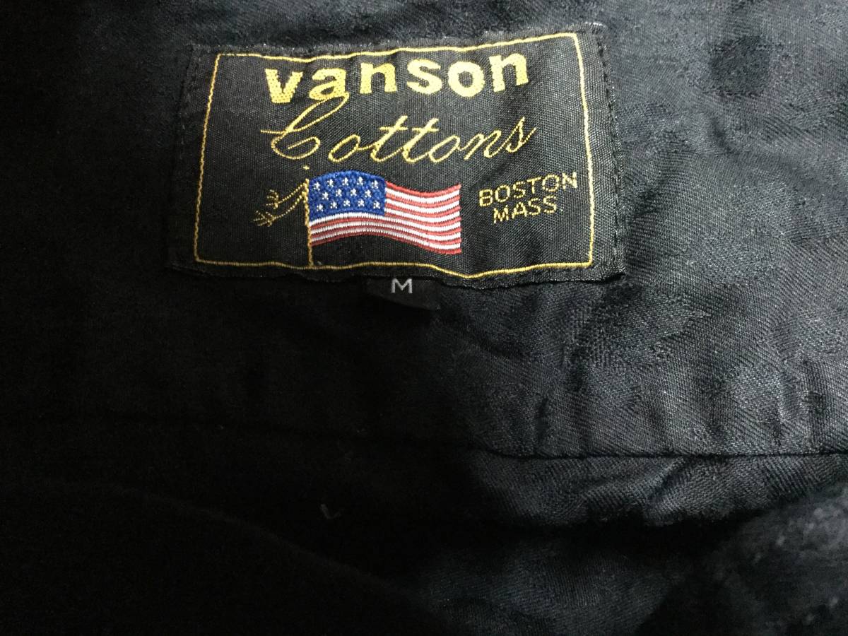 バンソン vanson 長袖シャツ スカル Mロゴ刺繍良品