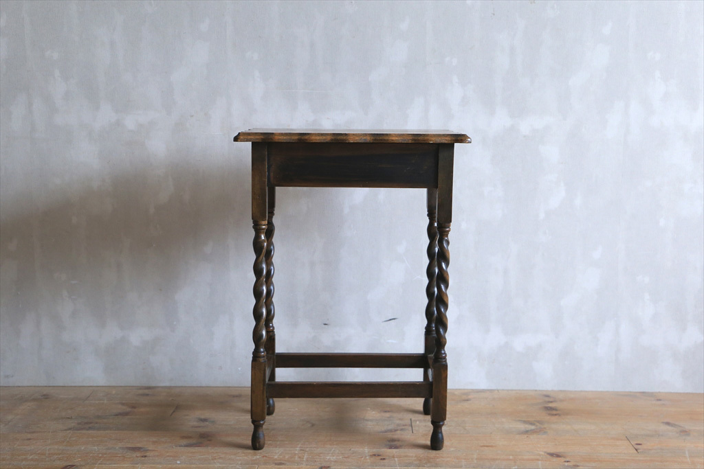 英国アンティーク◇オーク古木サイドテーブル/オケージョナル/机/花台