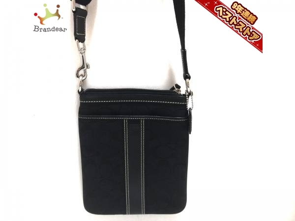 コーチ COACH バッグ ショルダーバッグ ジャガード×レザー 黒 6016 