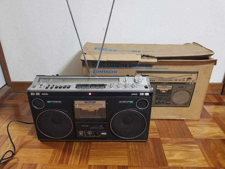 ジャンク】HITACHI 日立 ラジカセ TRK-8080MKⅡ 日立 TRK-8080MKⅡ