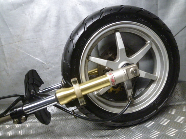 エ126 SUZUKI スズキ ZZ 12インチ CA1PB ハンドル.三又ステム.ゴールド
