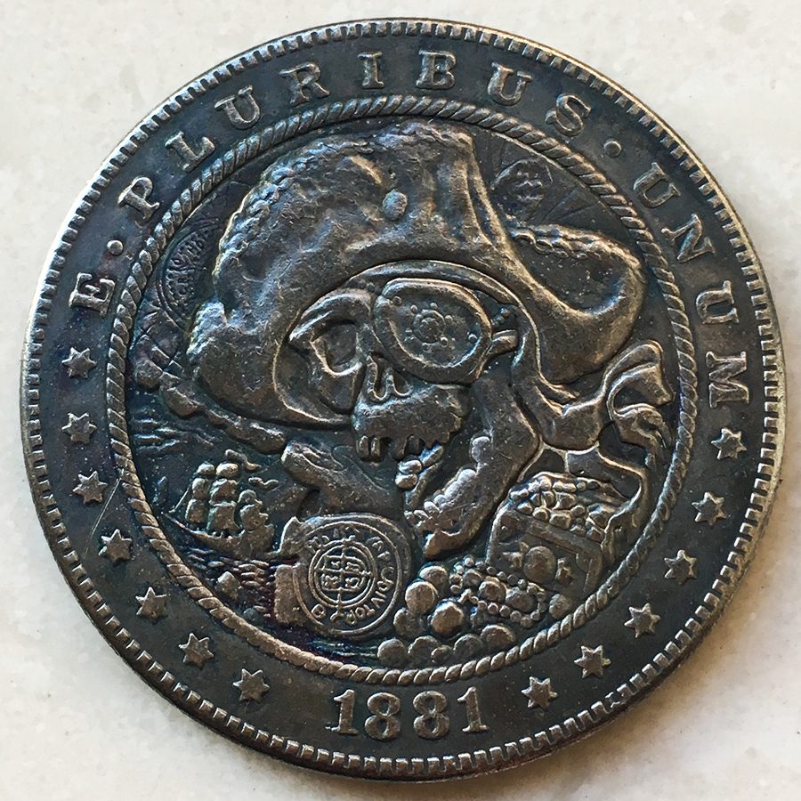 アメリカ の米国　大型銀貨　1881年銘　1ドル　外国の古銭　銀餅　貨幣　38mm　22.2g