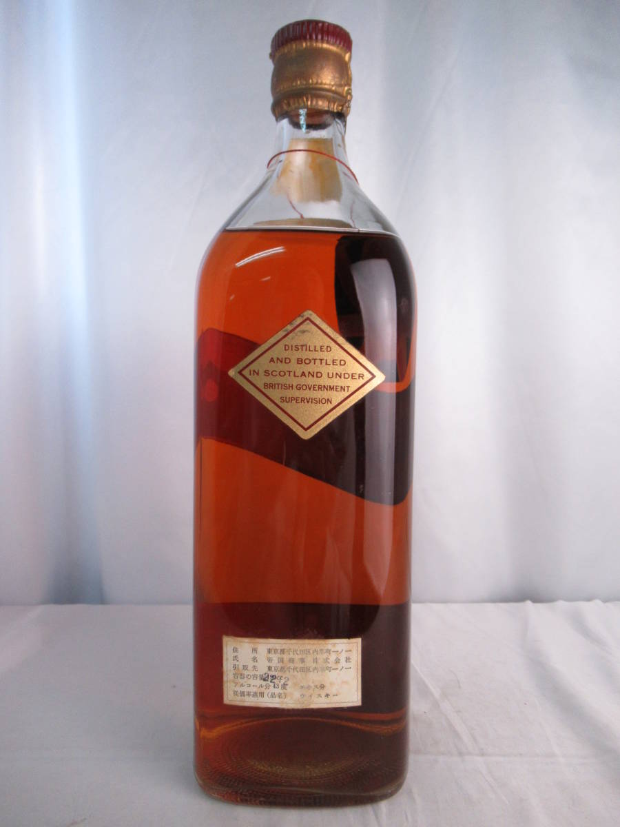 希少 レア Johnnie Walker Red Label ジョニー ウォーカー 赤 レッド ラベル 針金 コルク栓 キャップ 特級表記有 1900ml 43% #B703p3