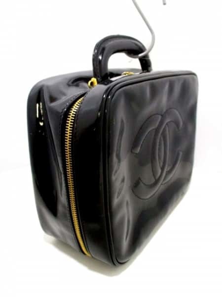 シャネル CHANEL バッグ ハンドバッグ エナメル（レザー） 黒 ココ